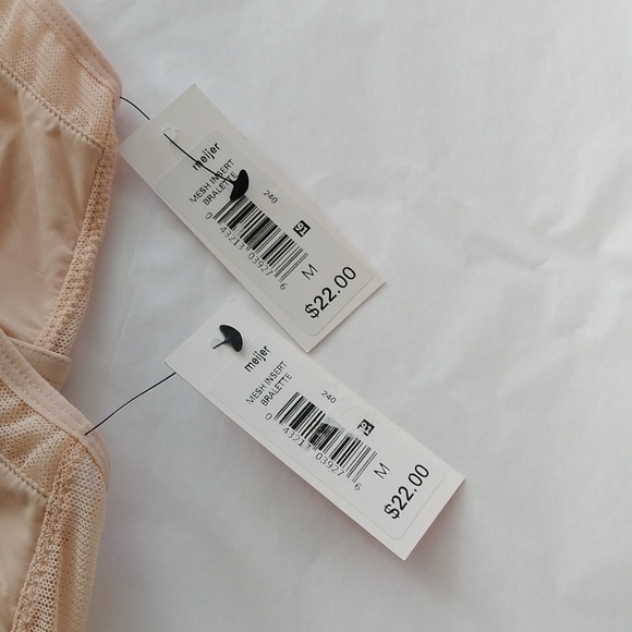 blake & co. Mesh Insert Bralettes, Toasted Almond, Size Medium, Set of 2 - Picture 7 of 14